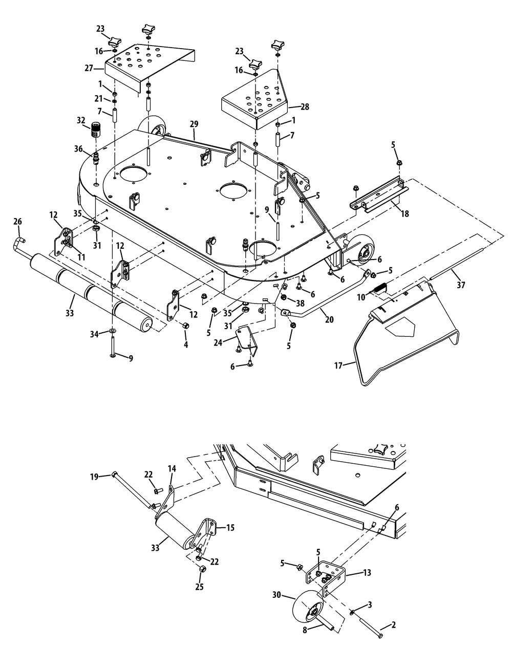 Mower Deck 54-Inch Diagram and Parts List for Z-FORCE54 (17BF3AGX-17BF3AGX010)(2012) Cub Cadet Lawn Tractor